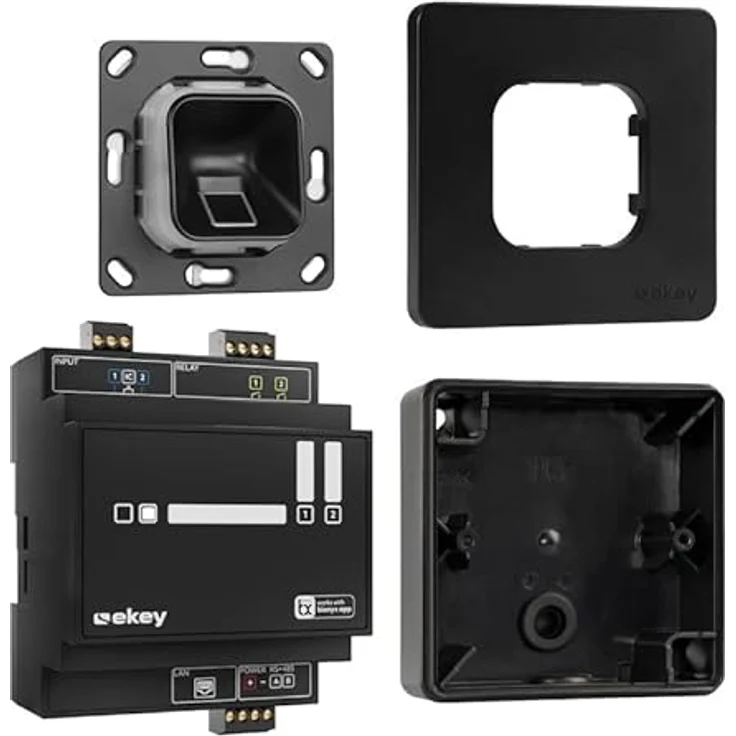 EKEY 203706 xLine Fingerprintset, Biometrische Zutrittslösung mit schwarzem Fingerprint und Kunststoffrahmen, 12-24 V, 0,4 W, zur Aufputzmontage, bis zu 100 Benutzer erweiterbar – Bild 2