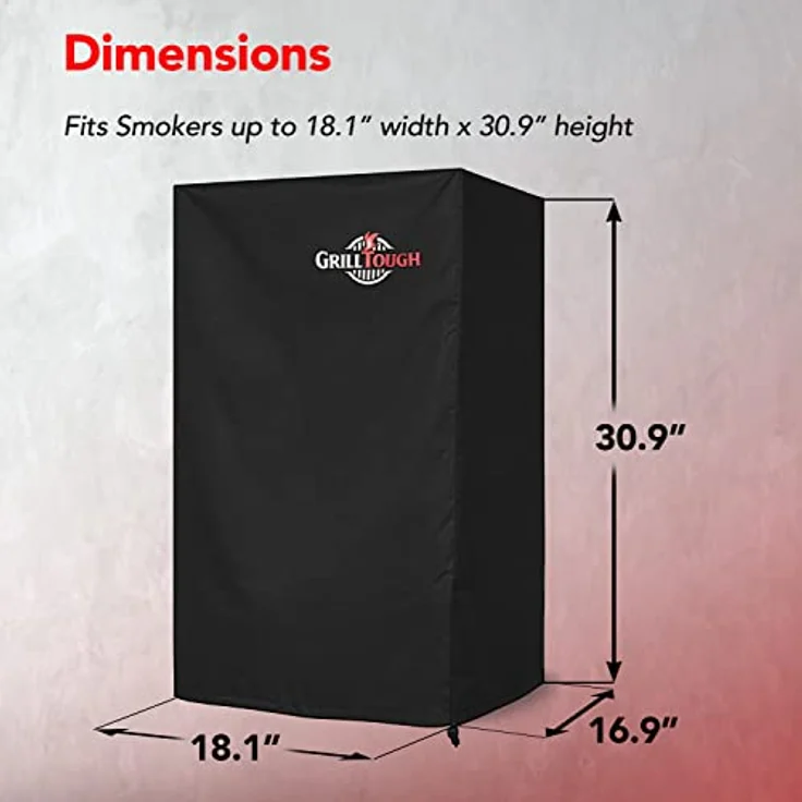 GrillTough Strapazierfähige Abdeckung für Smoker und Grillplatte, 76,2 cm, wasserdicht, wetterfest, UV-beständig mit verstellbaren Gurten, Schwarz – Bild 5