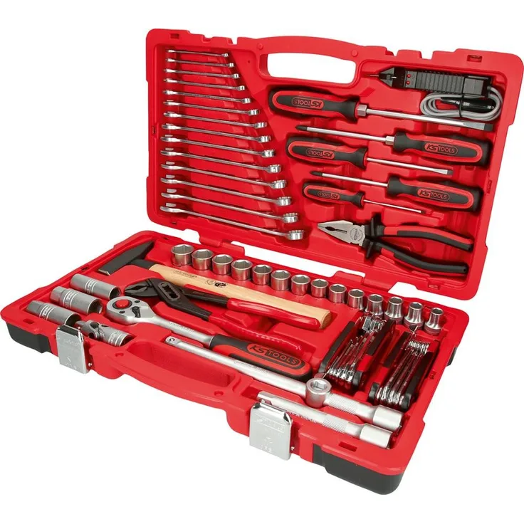 ELC Werkzeugkoffer 47tlg. KS Tools, Warnschild, Warnung vor elektrischer Spannung, gelb