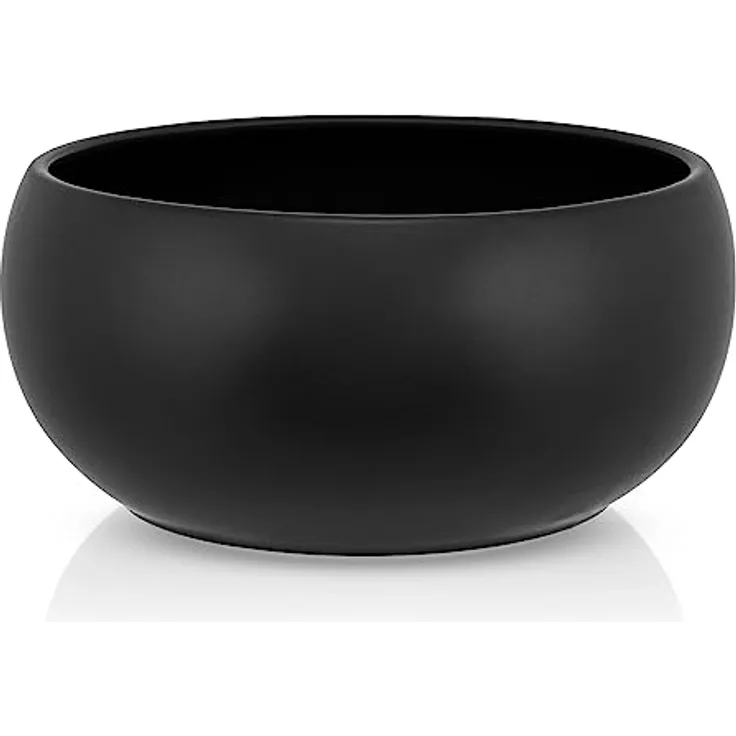 hej.mo Design Hundenapf Keramik | Schwarz | 20 cm Durchmesser & 1,8 L Volumen | robuster Fressnapf in stilvollem Design | spülmaschinenfest | Kratz- & bissfest | Futternapf für mittlere & große Hunde