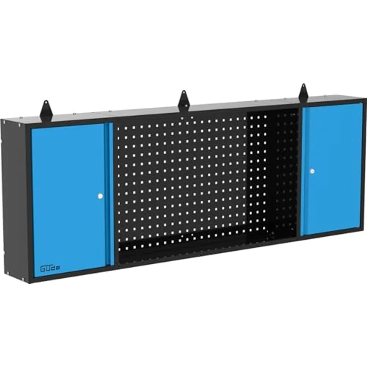 Güde Wandschrank GWS 2T/L XL, 2-türiger Werkzeugschrank mit 2 höhenverstellbaren Fachböden und integrierter Lochwand aus pulverbeschichtetem Stahlblech – Bild 1