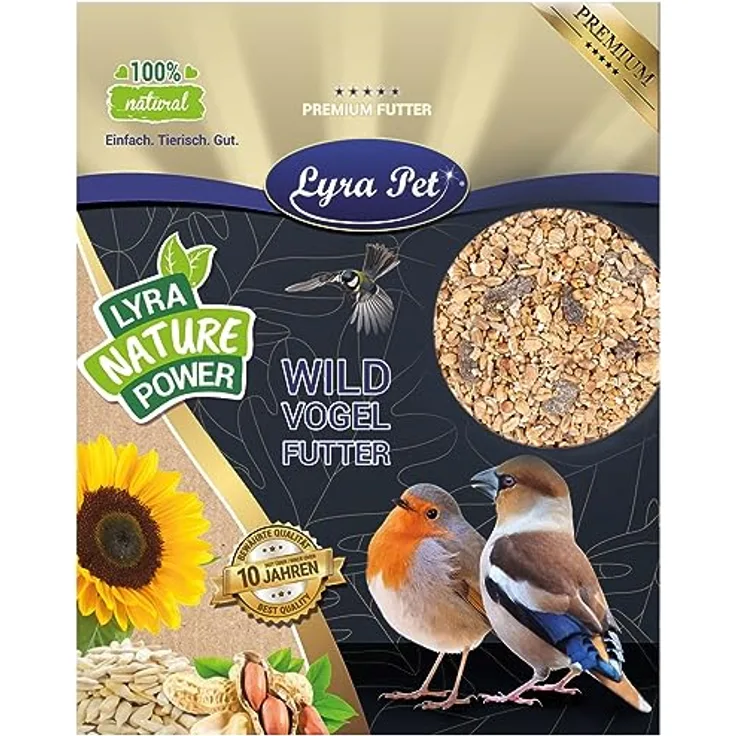 Lyra Pet® | 25 kg Fettfutter | Ganzjahres Wildvogelfutter | Energiespender im Sommer & Winter | Kalorienreiches Streufutter für Wildvögel | Ideal für Weichfresser | Geeignet für Balkon & Terrasse