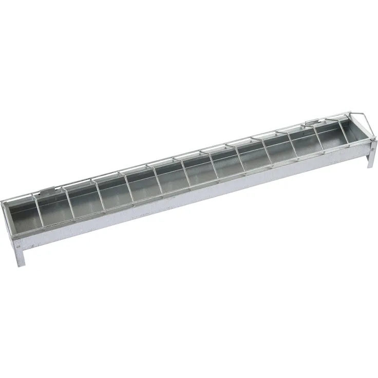 Kerbl Futtertrog für Hühner, verzinkter Futterbehälter LxB 50x7 cm, geeignet für Küken