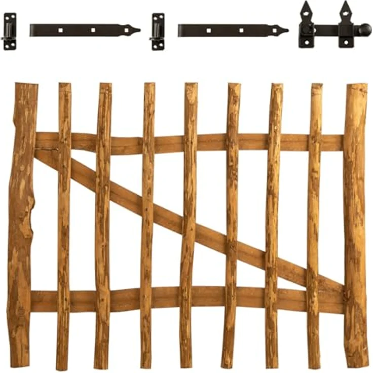BooGardi Gartentor Staketentor imprägniert, 50cm x 100cm, Lattenabstand 7-9cm, Holztor Gartenzaun, braun – Bild 1