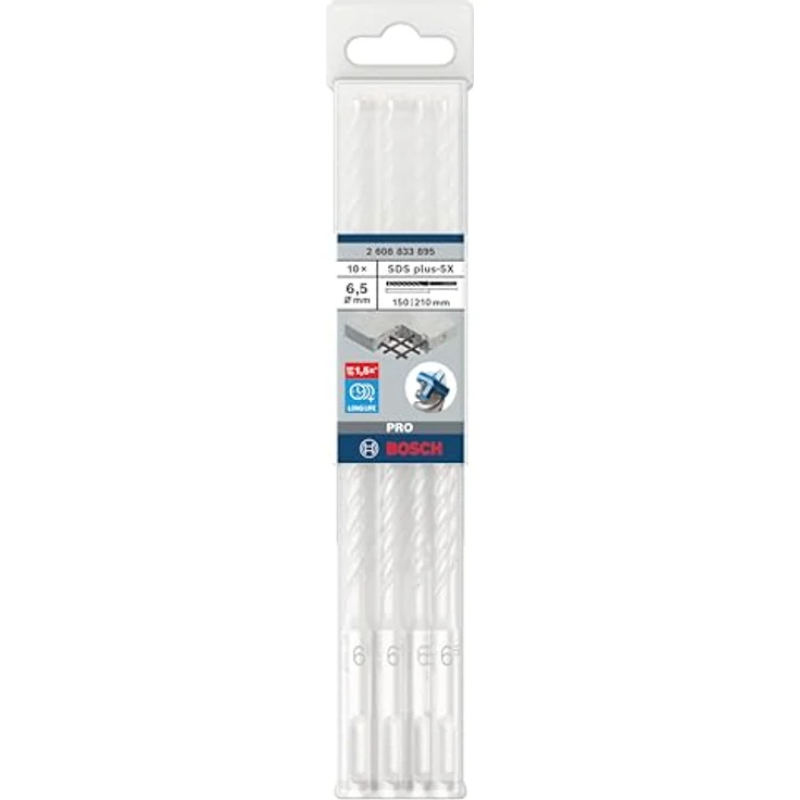 Bosch 10x PRO SDS plus-5X Hammerbohrer für Stahlbeton, Beton, Ø 6,50 mm, Professional Zubehör Bohrhammer – Bild 2