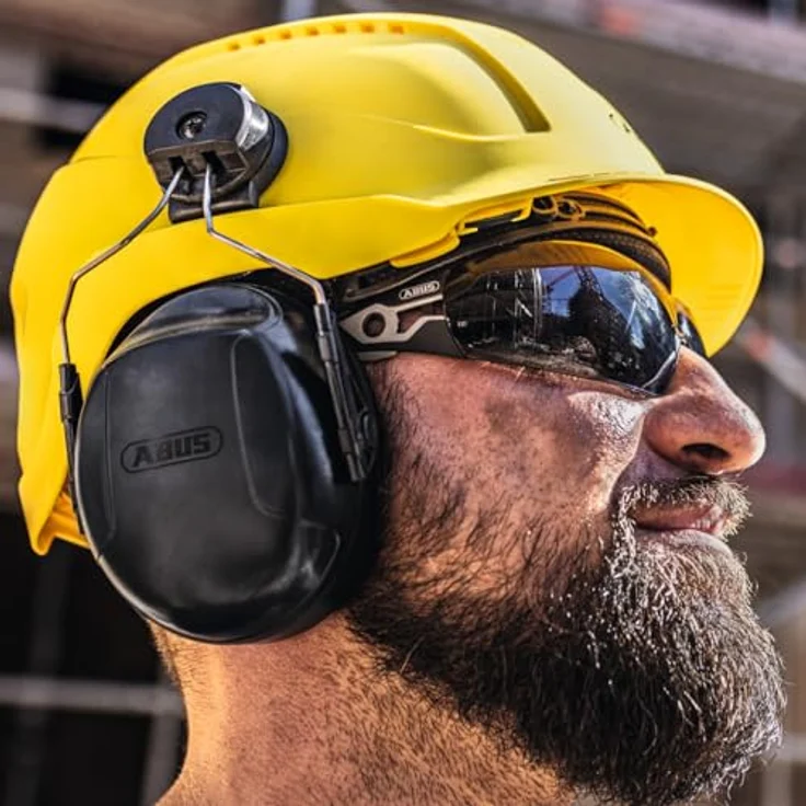 Abus Kapselgehörschutz, Gehörschutz mit verstellbaren Bügeln und 360-Grad-Drehung, kompatibel mit ABUS Schutzhelmen – Bild 4