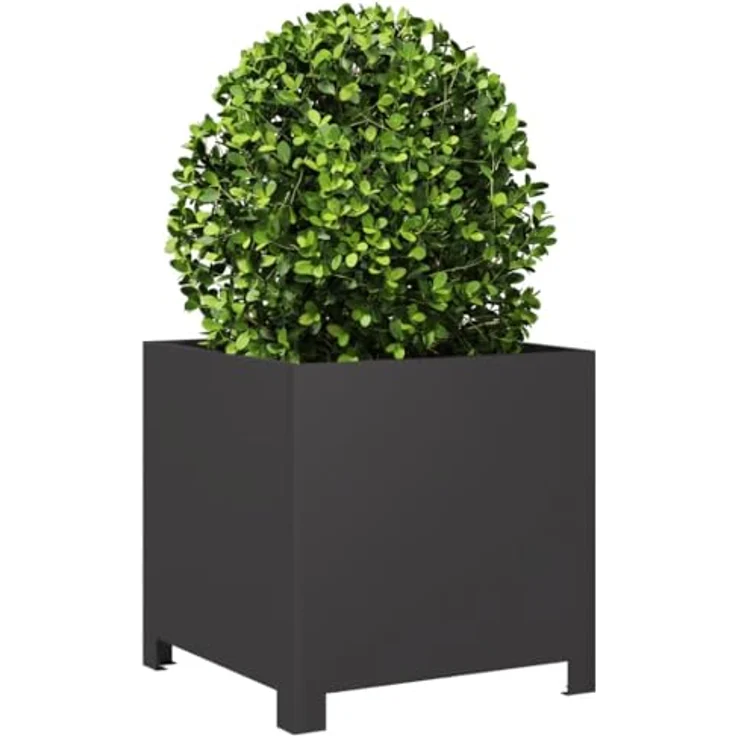 vidaXL Pflanzkübel Schwarz 40x40x40 cm Stahl - Rostbeständig, Viel Platz, Vielseitig einsetzbar – Bild 3