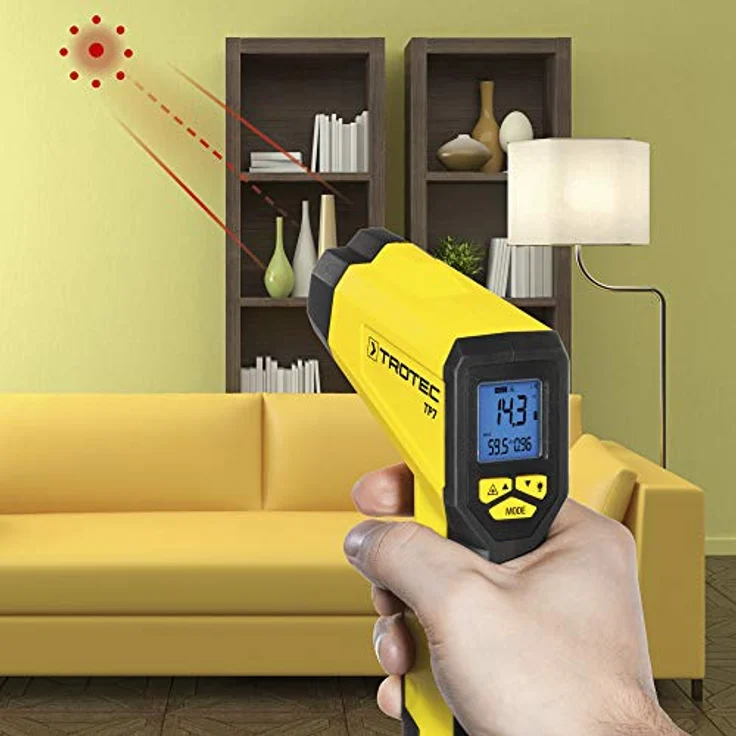 TROTEC Infrarot-Thermometer/Pyrometer TP7 Multipunkt Laser TP 7, Optische Auflösung 40:1, Oberflächentemperaturmessung von -50 °C bis +1.000 °C, Emissionsgrad von 0,1 bis 1,0 – Bild 5
