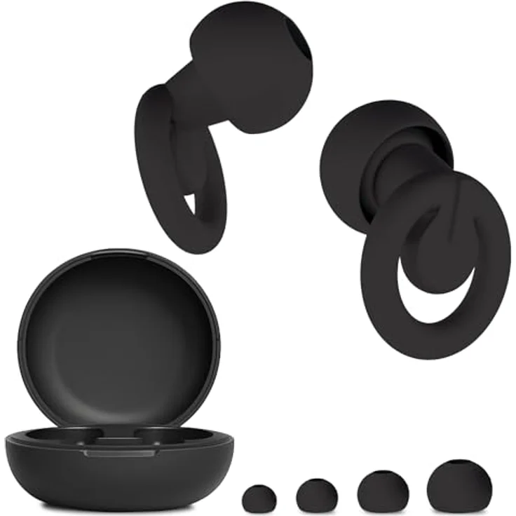 CUXCES Noise Cancelling Ohrstöpsel, Gehörschutz reduziert Lärm um 21 dB, 4 Größen, Schwarz – Bild 1