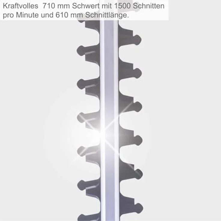 Scheppach Elektro-Heckenschere EHT610, 600 W, leistungsstarke Heckenschere mit 600 Watt Motor und drehbarem Handgriff, rot – Bild 3