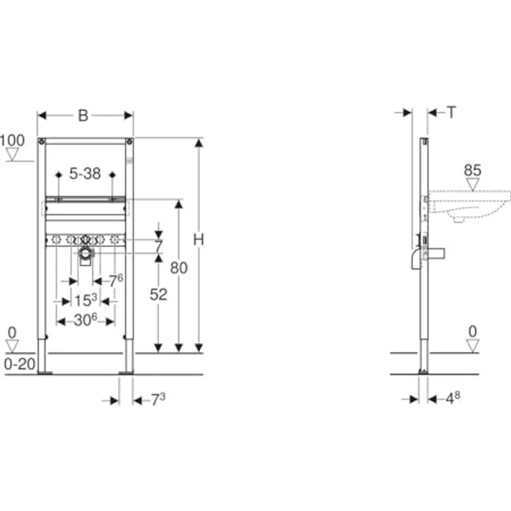 Geberit Duofix Waschtisch-Element 1120 mm 111430001 – Bild 2