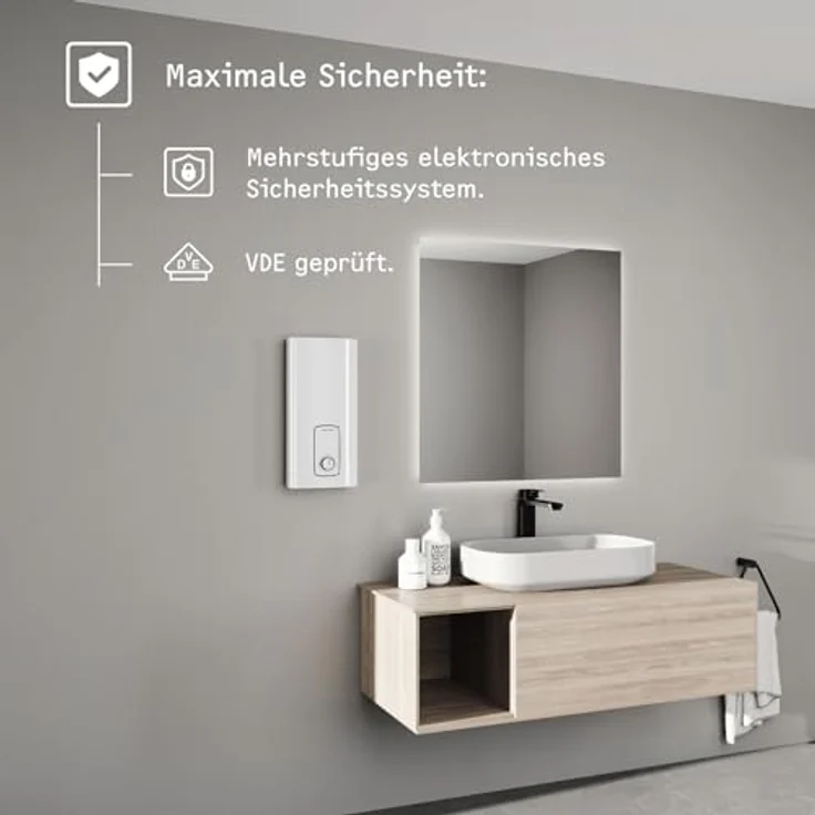 STIEBEL ELTRON Durchlauferhitzer DHB 18/21/24 ST Trend, 18/21/24 kW wählbar, energiesparend, für Küche und Bad, druckfest, mit Temperaturregler – Bild 4