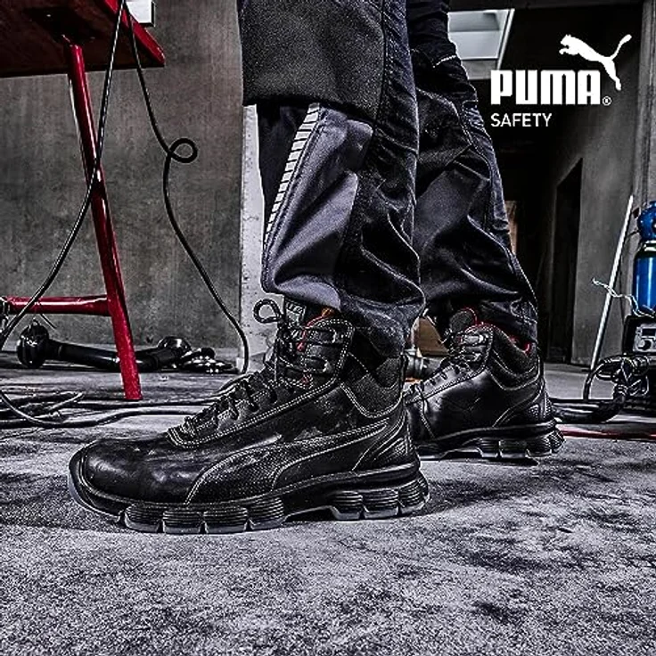 ELC Schnürstiefel Condor Black Mid, S3 Sicherheitsschuhe mit Stahlkappe und rutschfester Duo-PU-Sohle, schwarz-grau, Gr. 41 – Bild 9