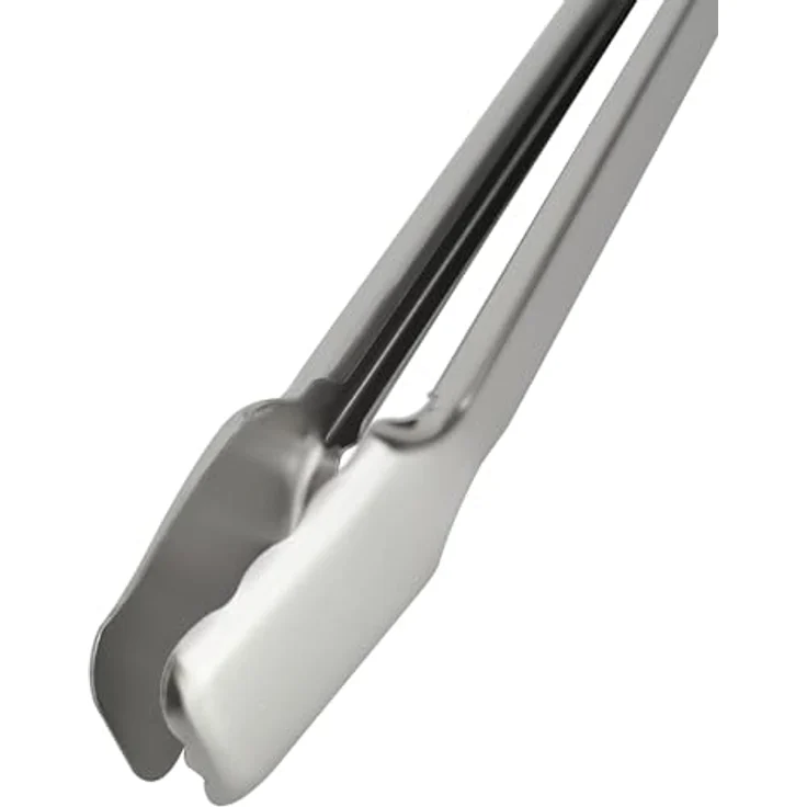 SANTOS Edelstahl Grillzange 37cm - Küchenzange - eckiger Kopf - ergonomische Handhabung - gebürsteter/rostfreier Edelstahl - starker Federmechanismus – Bild 4