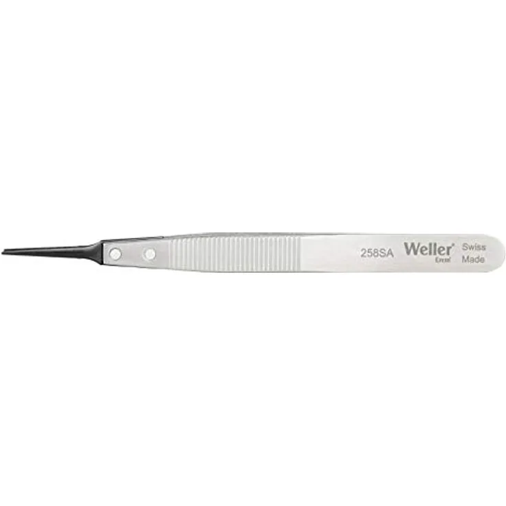 Weller EREM 258SA Präzisionspinzette mit Kunststoffspitzen und Ergonomisch Geformte Griffe Bieten Höchsten Komfort, 120 mm