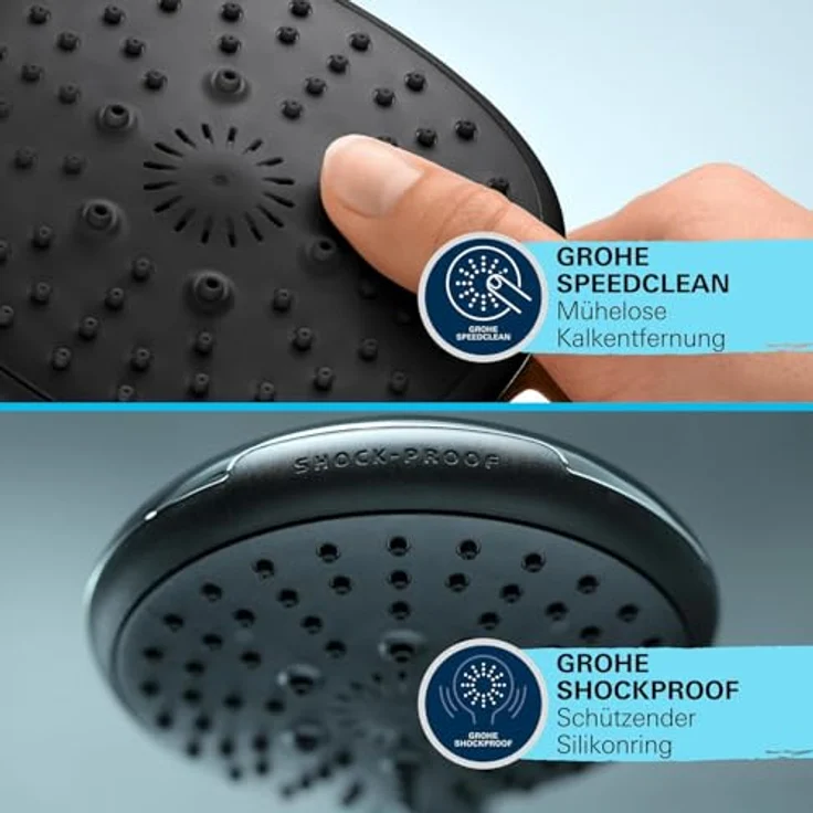 Grohe Vitalio Comfort 250 Duschsystem mit Thermostatbatterie, Handbrause Vitalio Comfort 110, schwenkbarer Brausearm, inkl. Monitoreinstellung, Antikalk-System – Bild 12