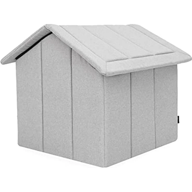 Hundehaus Hundehütte für kleine Hunde - Katzenhaus, Katzenhöhle - mit herausnehmbarem Dach - Tierhaus für Katzen und Hunde für Drinnen / Indoor - Graphit - 38 x 32 x 38 cm [R1 / S] – Bild 3
