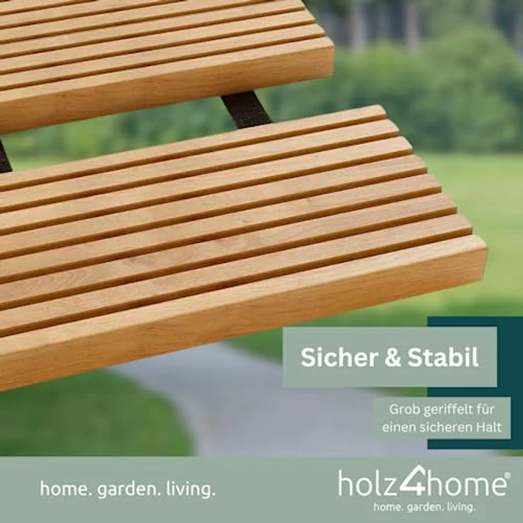holz4home® Rollweg Aus Lärche 35 cm | Einfach Ausrollen | Witterungsbeständig, schnell trocknend und Stabil | Besonders rutschfeste Oberfläche durch Riffelung – Bild 4