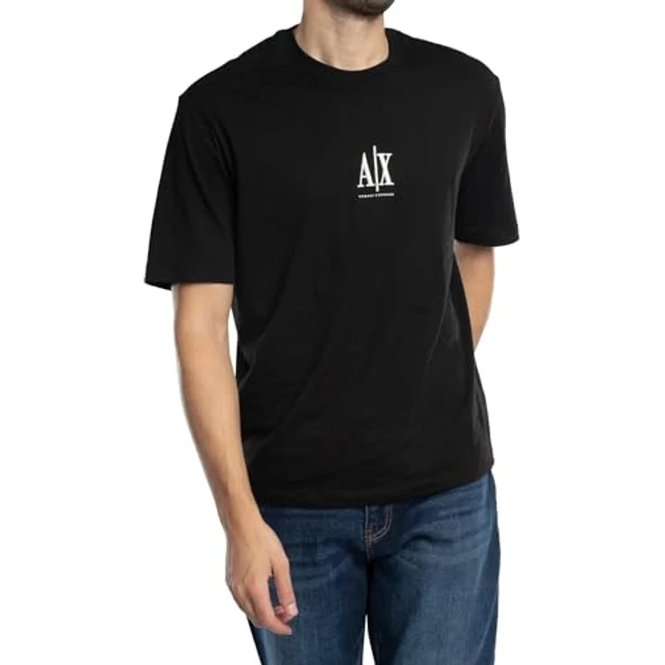 Armani Exchange Herren T-Shirt, Schwarz, Slim-Fit mit gesticktem Logo, Größe M – Bild 2