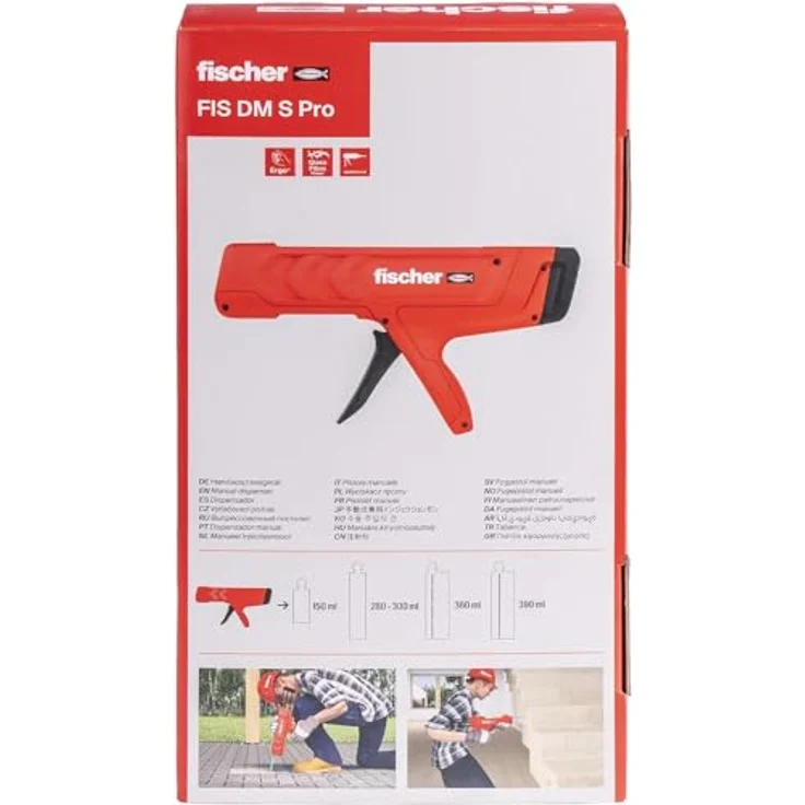 Fischer Handauspressgerät fis dm s Pro, ergonomische Kartuschenpistole für 150-390 ml Kartuschen aus glasfaserverstärktem Kunststoff – Bild 6
