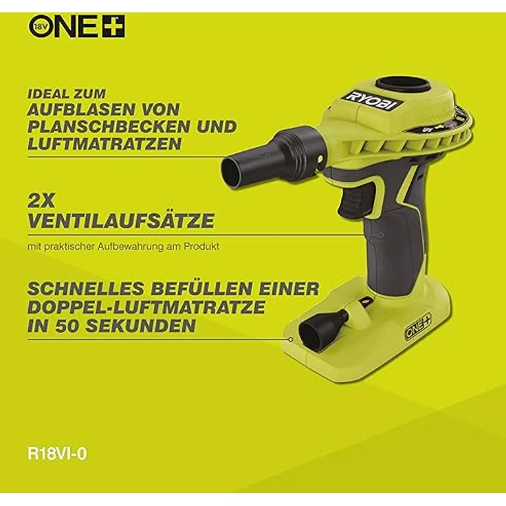 Ryobi Akku-Luftpumpe ONE+ 18 V Akku-Kompressor ohne Akku R18VI-0 - RYOBI – Bild 2