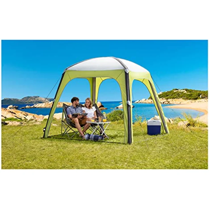BERGER Pavillon Gazebo Air Deluxe │ 250x250 UV50+ grünaufblasbares Partyzelt Luftzelt Luftpavillon zum Camping oder als Gartenpavillon │ inkl. Tragetasche und Luftpumpe, WS 3000mm