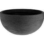 XXL Pflanzkübel im Rillen Design - rund 58 cm - Kunststoff Blumenkübel in anthrazit - Pflanz Blumen Topf Kübel Schale für Garten Balkon Terrase Innen Außen - Preisvergleich