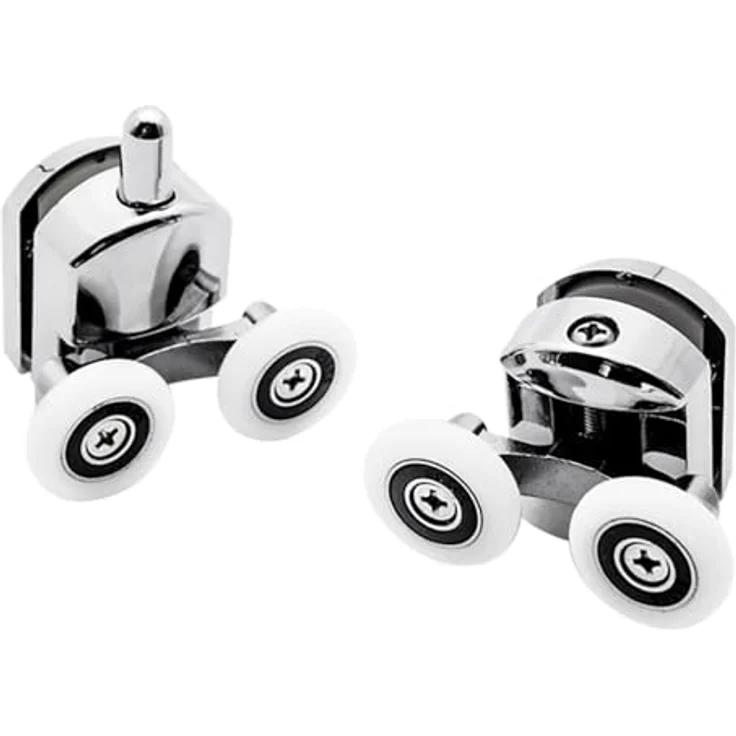 Ruhhy Räder für Duschkabine 8 Stück, Rollen-Set mit verchromter Oberfläche, für 4-6 mm Glasstärke – Bild 5