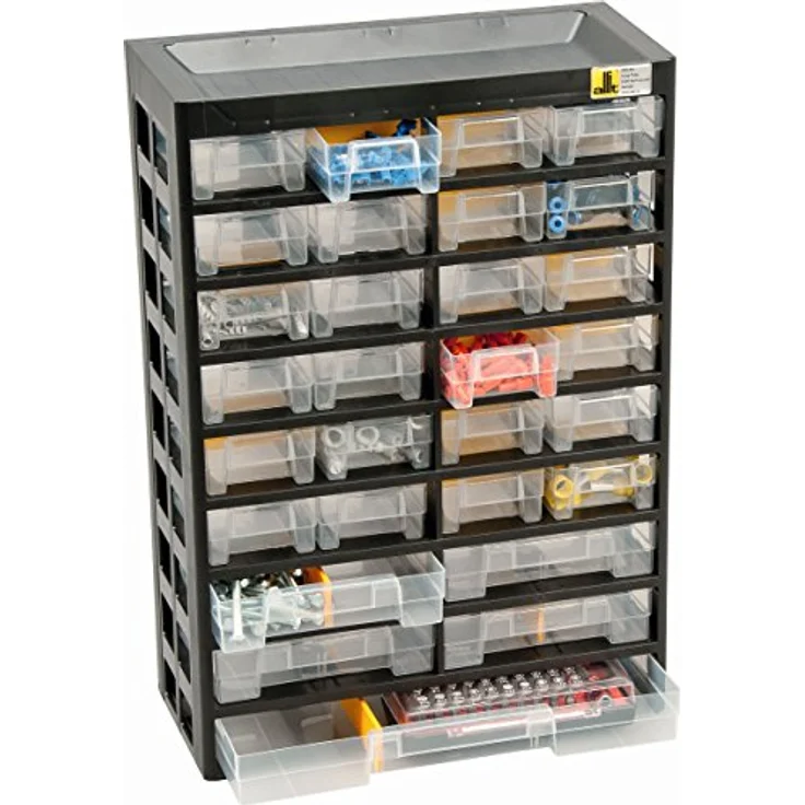 Allit VarioPlus Basic 47, Werkstattschrank Kleinteilemagazin mit 29 Fächern (13.60 cm, 43.50 cm), robustes Kunststoffgehäuse für optimale Raumnutzung – Bild 2