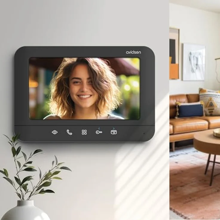 Avidsen Video-Türsprechanlage Prima 7, 7-Zoll-Monitor, Aluminium, Beleuchtetes Namensschild – Bild 5