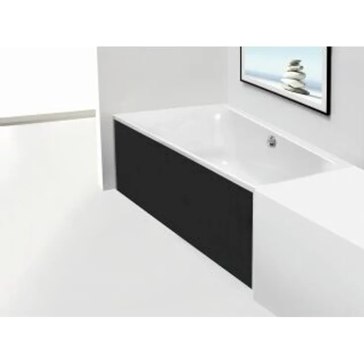 Hoesch Thasos Glasverkleidung Nischenvariante für Badewanne (3744) schwarz - 47011.552, Einscheiben-Sicherheitsglas mit 8 mm Stärke und EverClean Beschichtung