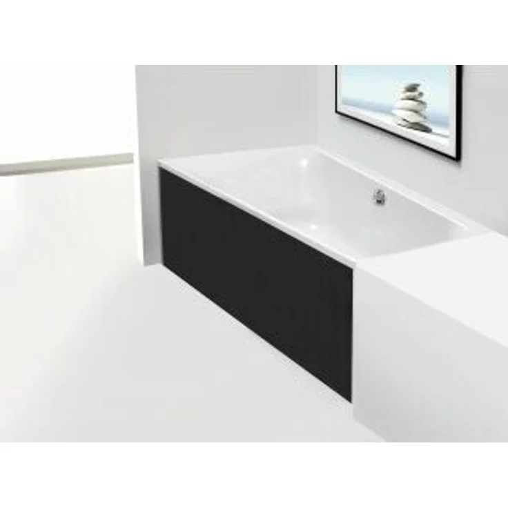 Hoesch Thasos Glasverkleidung Nischenvariante für Badewanne (3744) schwarz - 47011.552, Einscheiben-Sicherheitsglas mit 8 mm Stärke und EverClean Beschichtung