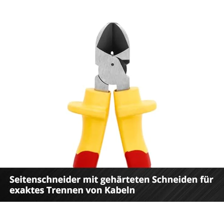 Einhell Werkzeugkoffer VDE Werkzeug-Set 9-tlg. mit isolierten Schraubendrehern und Zangen, rot-gelb, Carbon-Optik – Bild 5
