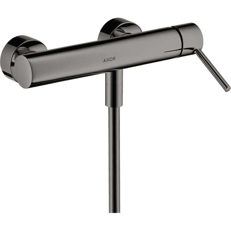 hansgrohe Axor Starck Duscharmatur, Einhebel-Brausemischer Aufputz mit Pingriff, Polished Black Chrome, 28 l/min Durchflussmenge