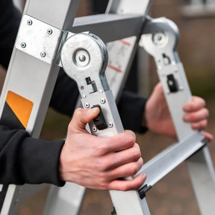 Batavia Multifunktionsleiter 2-in-1, 299 cm hoch, 6 Sprossen, leicht zusammenklappbar, für Innen- und Außeneinsatz – Bild 3