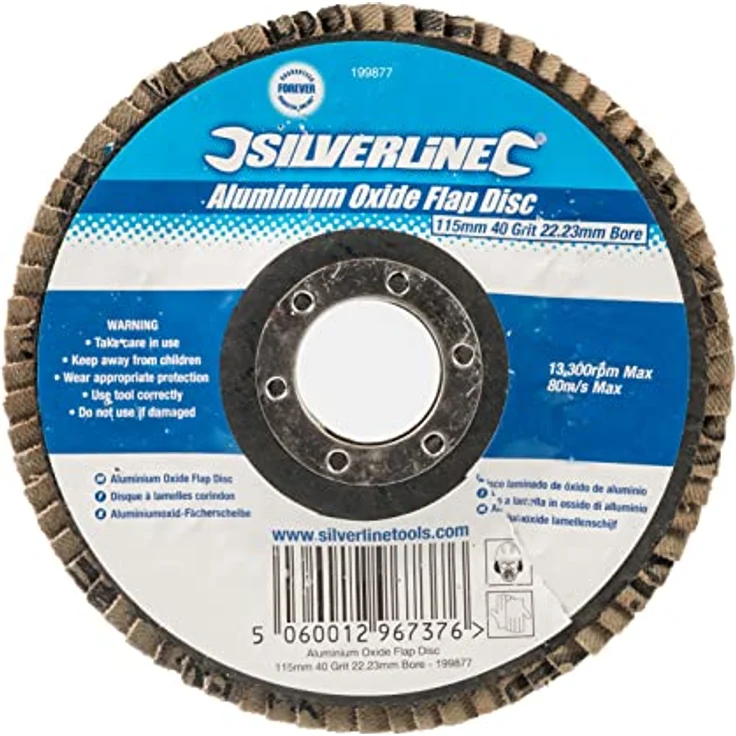Silverline 199877 Korund-Fächerscheibe 115 mm, 40er-Körnung – Bild 4