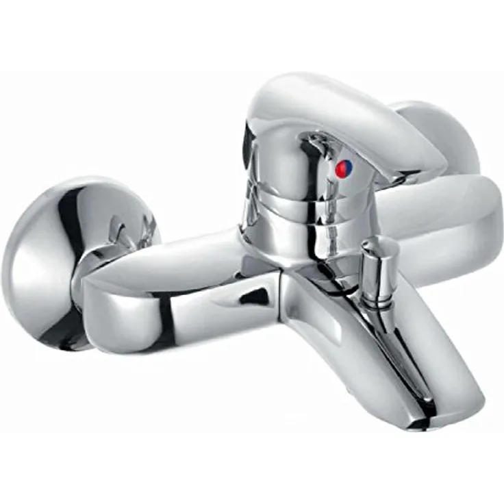 heinrichschulte Einhebel Wannenarmatur ascona_1 - Messing Hochglanzverchromt, DIN-DVGW geprüft, 44 mm Keramik-Kartusche