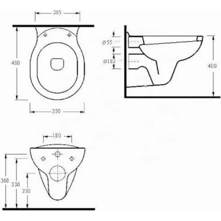Belvit Tiefspül-WC BV-EW4001, Hygienedusche/Taharet, weiß, Sanitärkeramik, einfache Installation und einstellbare Düse – Bild 4