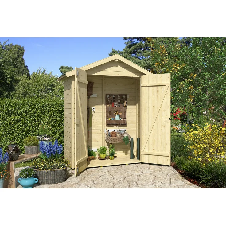 Nordic Holz Gartenhaus Elementhaus KENT 1.1, BxT: 194,5x83,8 cm, flexibler Stauraum mit Massivholztür und wählbarem Dachdesign