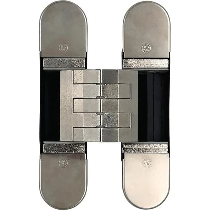 BSW Türband Hide 3D130-80, vernickelt, glänzend, 3D-verstellbar, für Türstärken ab 35 mm, Türöffnungswinkel 180 Grad