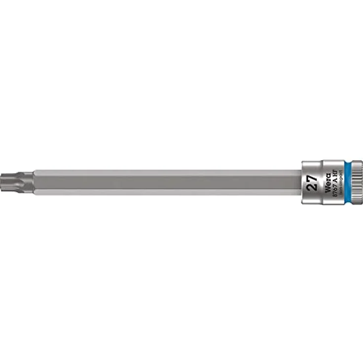 Wera 05003368001 8767 A HF Torx Bitnuss, 1/4 Zoll-Antrieb mit Haltefunktion, Blau, TX 27 x 100 mm – Bild 1