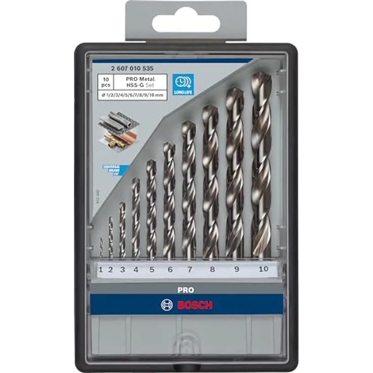 Bosch Professional 10tlg. Metallbohrer-Set HSS-G Robust Line (für Metall, geschliffen, Zubehör Bohrschrauber) – Bild 2