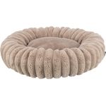 TRIXIE Tierbett Bett Lonni rund hellbraun für Katzen mit integriertem Kissen und rutschfestem Boden