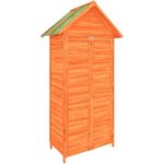 vidaXL Geräteschuppen, Gartenschrank mit Schrägdach, Massivholz Kiefer, Braun 89x52,5x175cm
