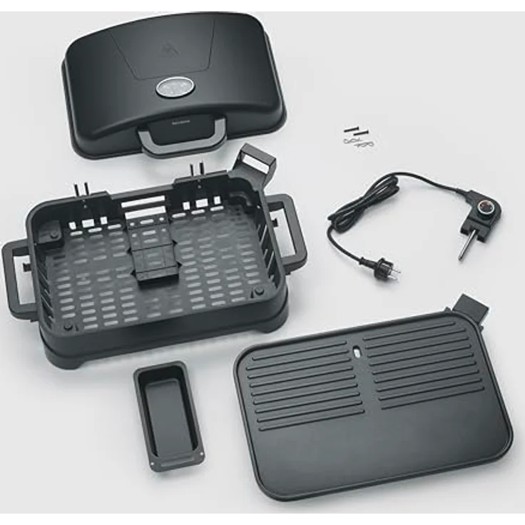 Severin PG8597 Tischgrill mit Haube, 2300W, 45x30cm Grillfläche, keramische Beschichtung, integriertes Thermometer, bis 230°C – Bild 2