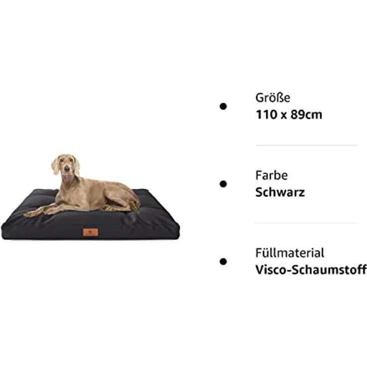Knuffelwuff Hundekissen Gatsby aus Oxford-Gewebe 110x89cm Schwarz – Bild 5