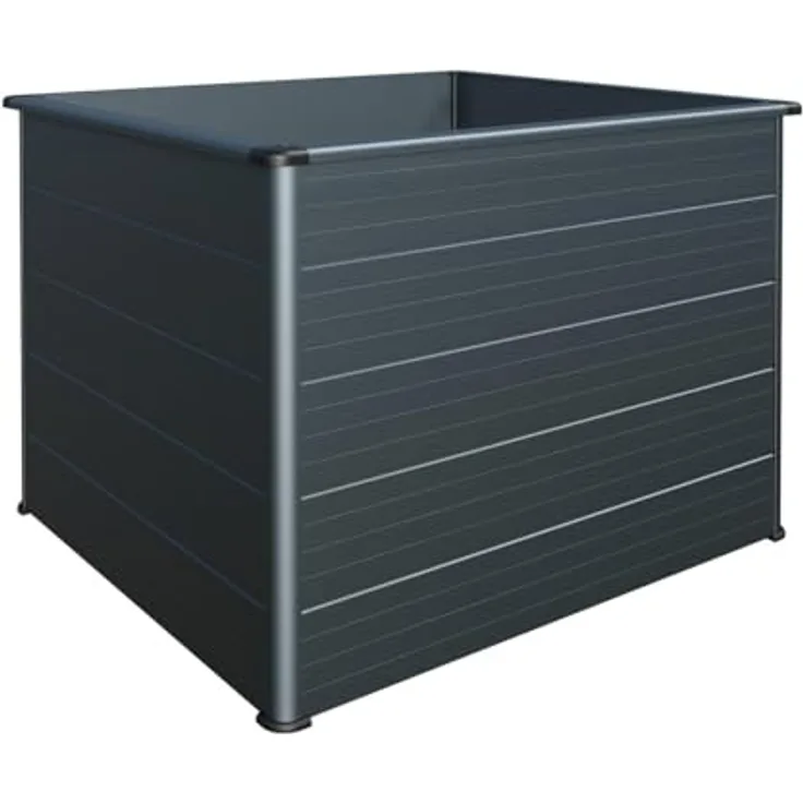 Beckmann Aluminium-Hochbeet Erntewunder, 101x91x75,5 cm, anthrazit, rostfrei, witterungsbeständig, integrierte Schneckensperre, ergonomische Arbeitshöhe, Made in Germany