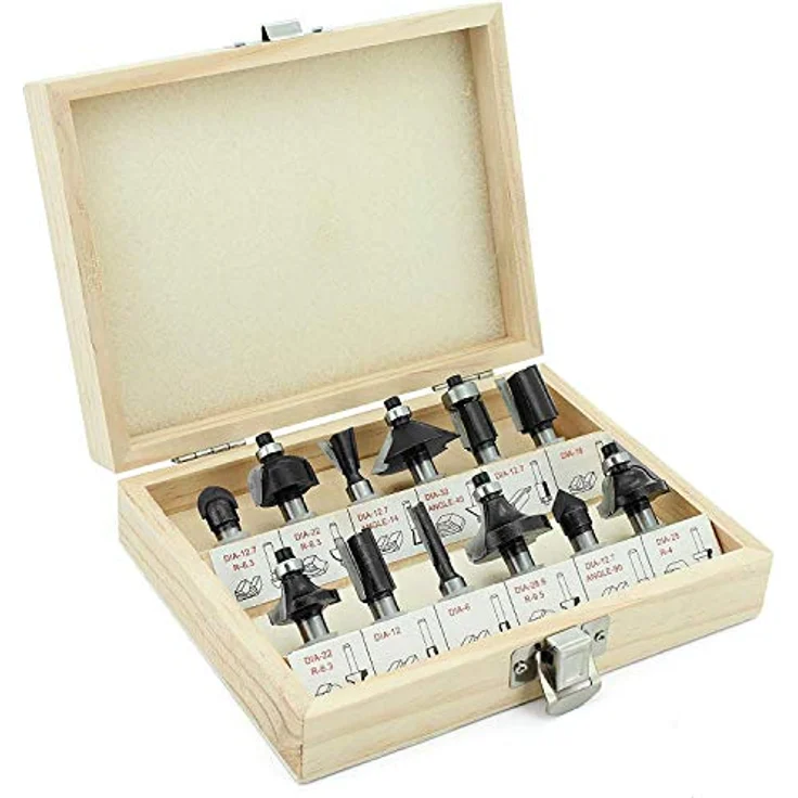 Holzfräser Fräsersatz Oberfräser Set 12 teilig HM 8mm – Bild 2