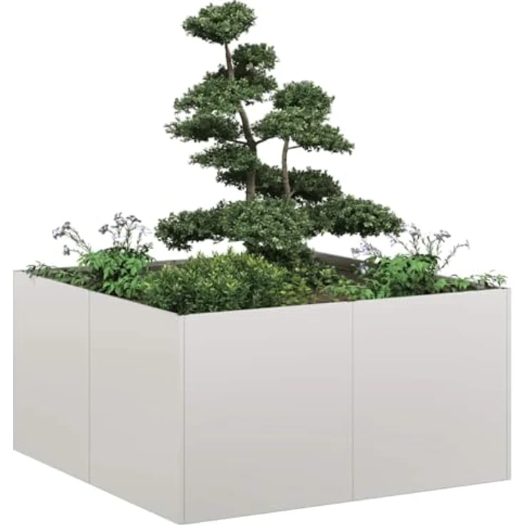 vidaXL Pflanzkübel 80x80x40 cm Edelstahl, Pflanzschale mit viel Platz- für Garten, Balkon und Terrasse, korrosions- und rostbeständig – Bild 2