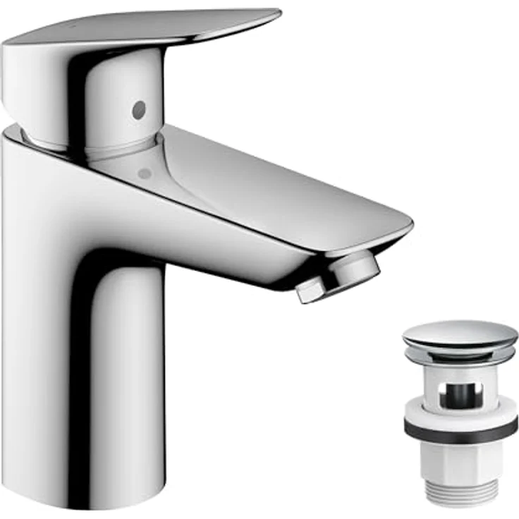 hansgrohe Logis 100, Spültischarmatur mit Push-Open Ablaufgarnitur, chrom, 5 l/min Durchflussmenge – Bild 1